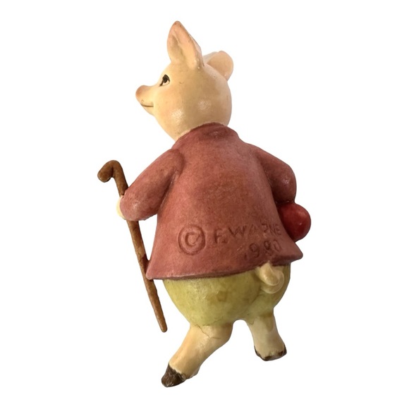 Vintage 1980 Italian Carved Anri Beatrix Potter Pigling Bland Ornament - Picture 3 of 14